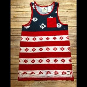On The Byas Tank Top American Flag Print NWT